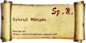 Sztrul Mátyás névjegykártya